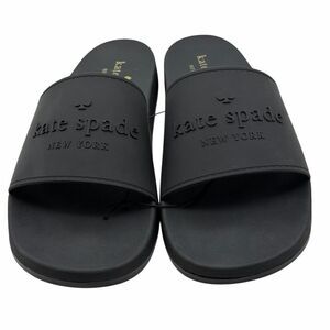 NWT Kate Spade Black Logo Slide Sandals Size 11
